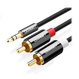 აუდიო კაბელი UGREEN (10583) 3.5mm Male to 2RCA Male Cable 1.5m Black